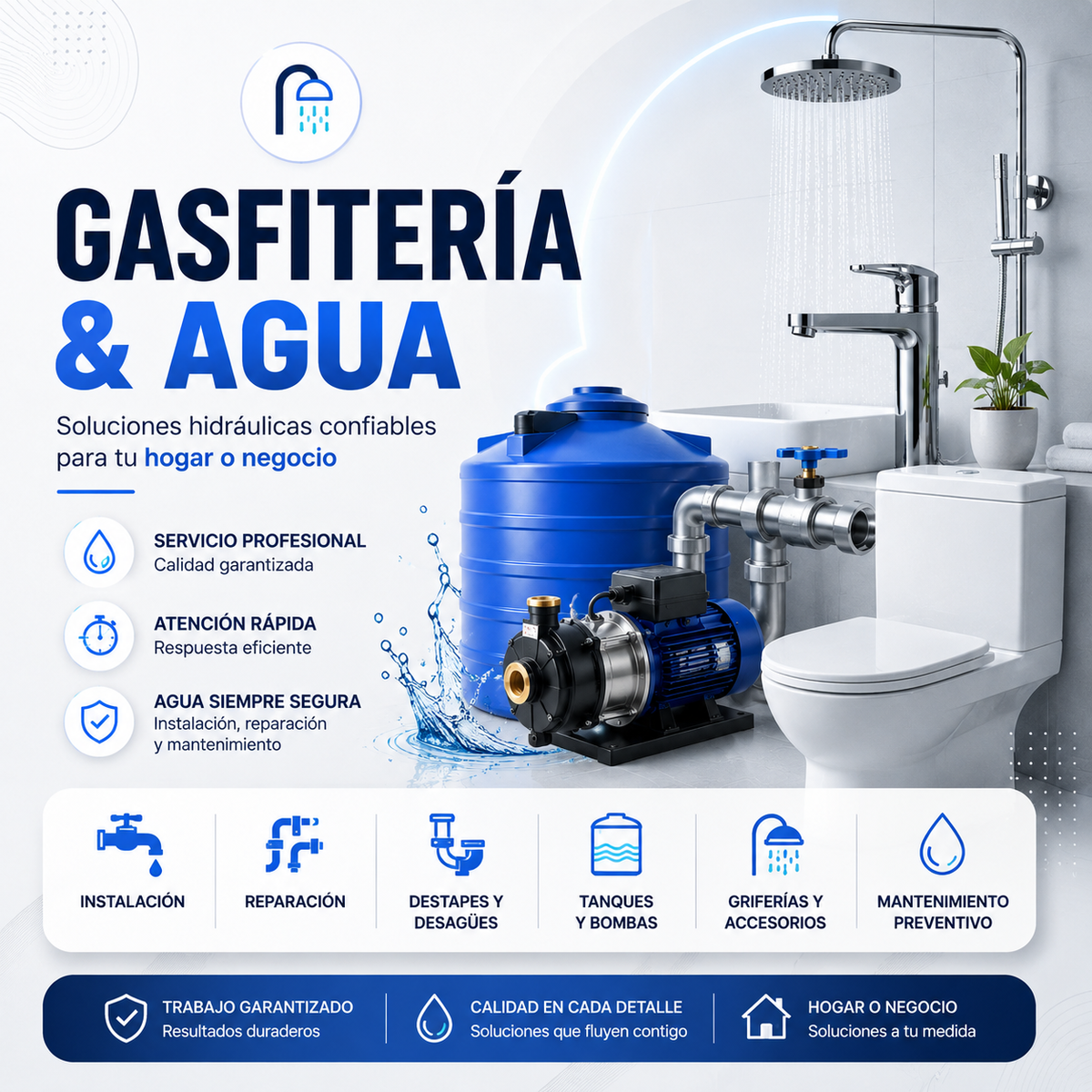 Técnico de SKAI-X atendiendo un sistema de agua