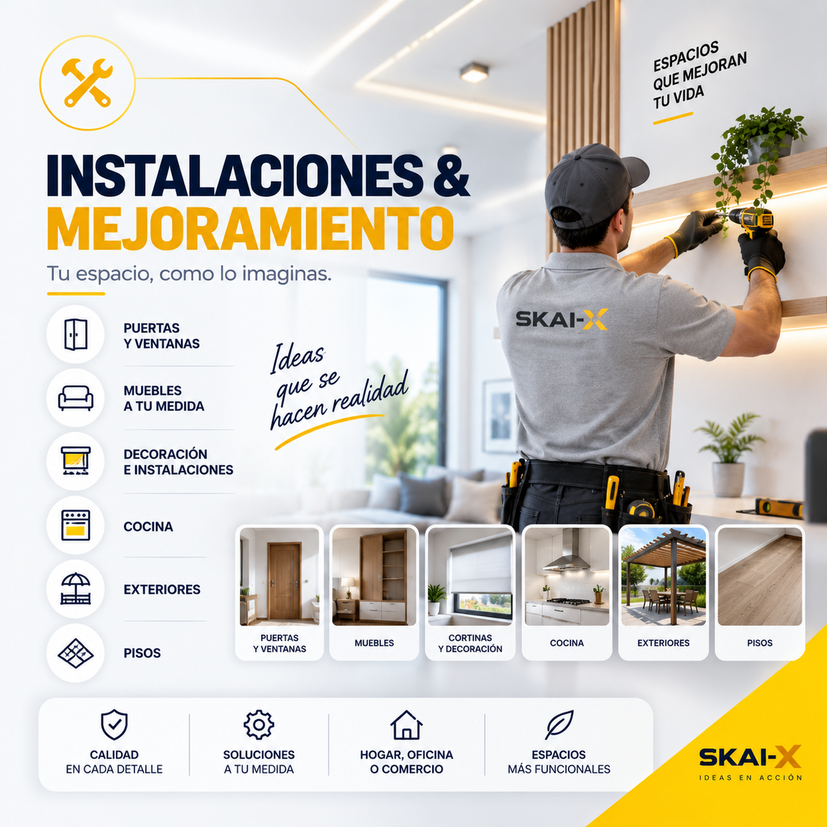 Montaje e instalación de elementos para el hogar y oficina por SKAI-X