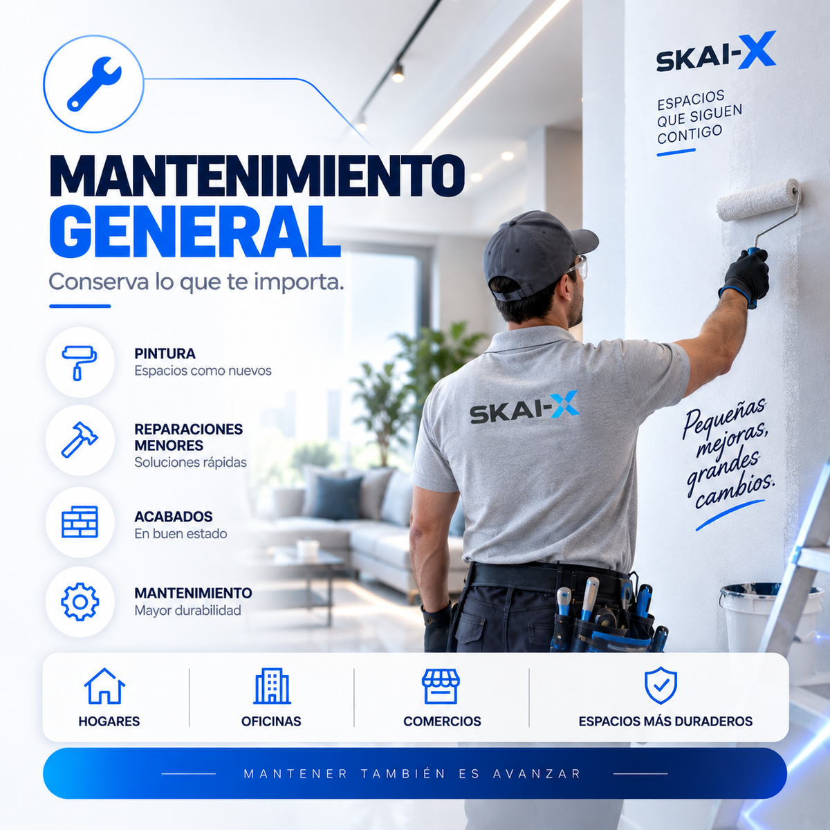 Mantenimiento de acabados y pintura de inmuebles por SKAI-X