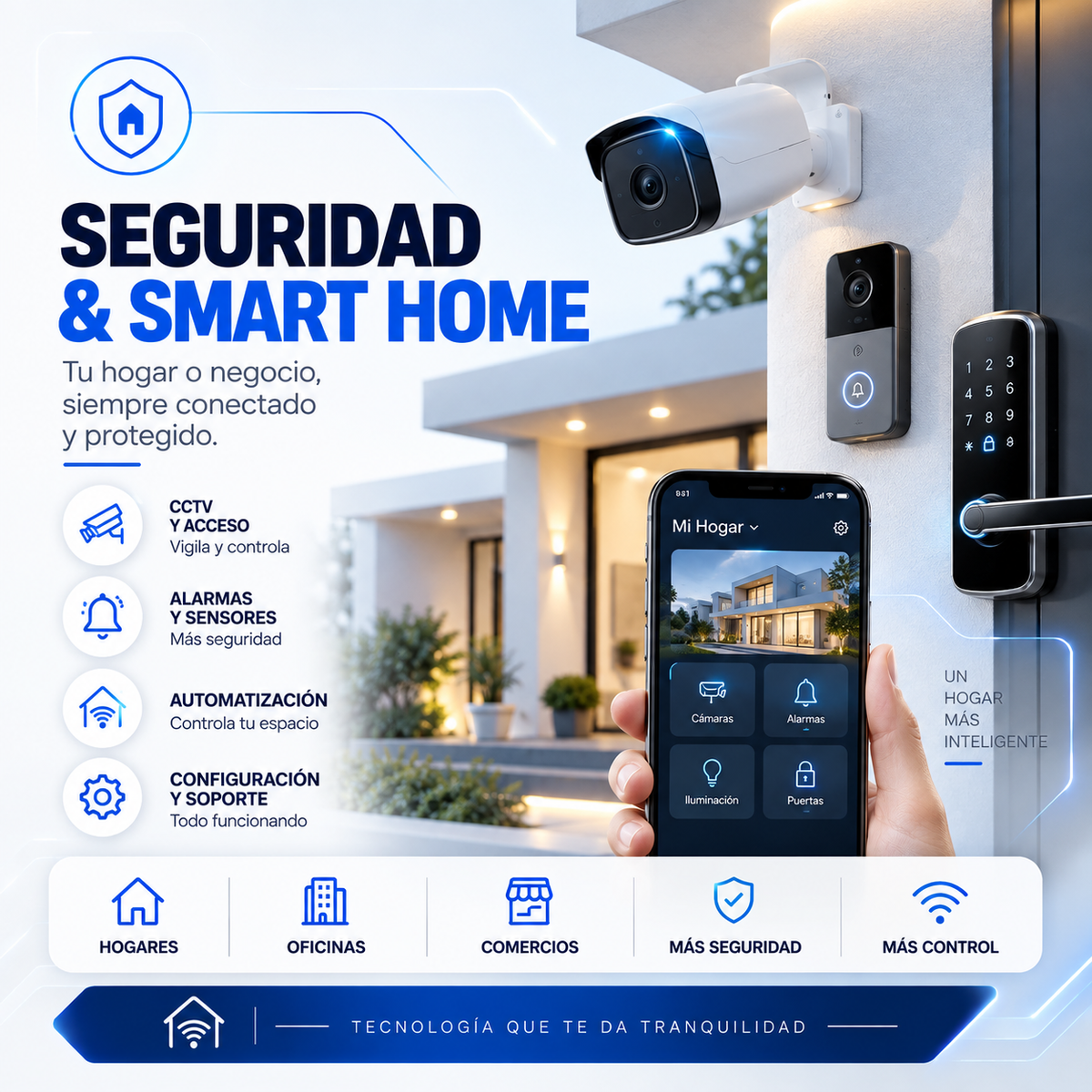 Sistemas de seguridad electrónica y Smart Home de SKAI-X